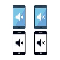 Volume Button On Mobile Phone Loud And Mute vector