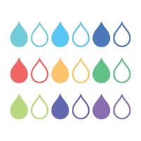 Droplet Simple Multiple Colours Set vector