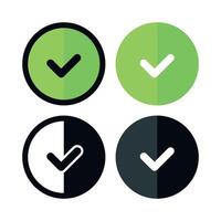 Check Mark Circles Half Shadow Style vector