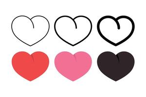 Heart Multiple Colours And Styles vector