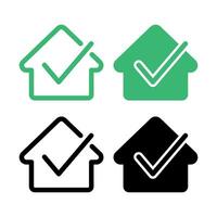 House With Check Mark Set vector