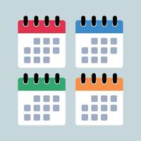 Calendar Multiple Colours Set vector