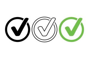 Check Mark Circles Flat And Outline vector