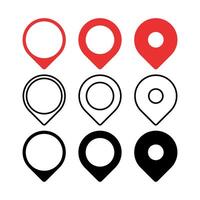 Location Pin Set Multiple Styles vector