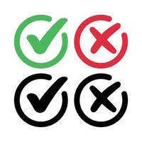 Check And Cross Split Circles vector