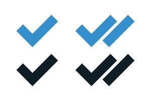 Single And Double Check Marks Set vector