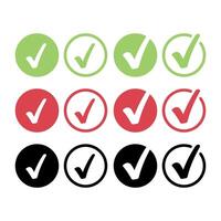 Check Mark Circles Set vector