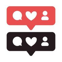 Heart Message And And User Icons Message Bubble Set vector