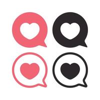 Circle Message Heart Set vector