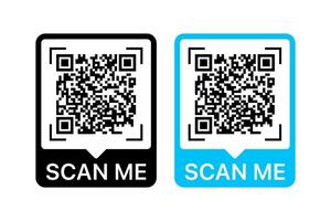 Qr Code Scan Me Black And Blue vector