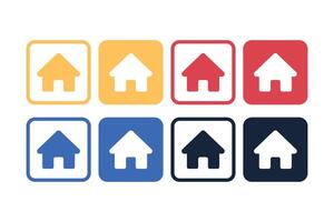 House Square Buttons Set vector