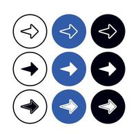Right Arrows Circles Set vector