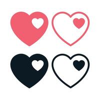 Heart With Smaller Heart Set vector