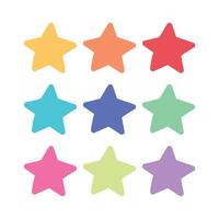 Abstract Doodle Stars Set Multiple Colours vector