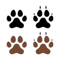 Paw Prints Set Brown And Black vector