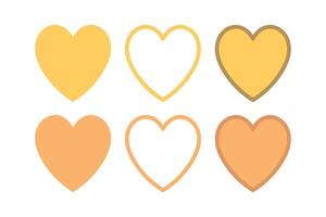 Yellow Heart Set Multiple Styles vector