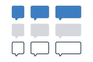 Set Of Message Bubbles Rectangle Shape vector
