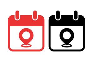 Location Pin Calendar Set Of Two vector