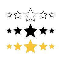 Five Stars Set Multiple Styles vector