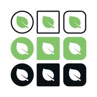 Leaf Circle And Square Big Set vector