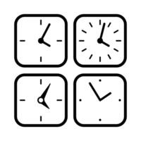 Square Clock Set Of Four vector