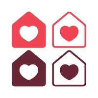 House With Heart Multiple Set vector