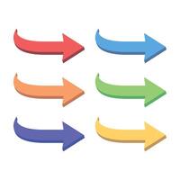 Multiple Colour Right Arrows Set vector