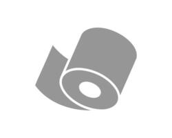 Simple gray icon of a roll of paper, unfurling. Represents new beginnings, continuous process, or content creation. vector