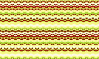 Vibrant wavy stripes in red, green, and yellow create an energetic, playful pattern ideal for textile designs, website backgrounds, or festive projects. vector