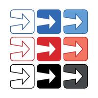 Right Arrow Squares Set vector