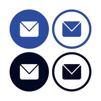 Simple Modern Email Symbol Circles Set vector
