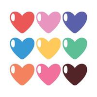 Heart With Shine Multiple Colours Set vector