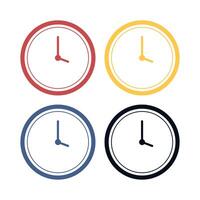 Clock Flat Multiple Colours Set vector