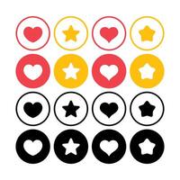 Heart And Star Circles Set Of Four vector
