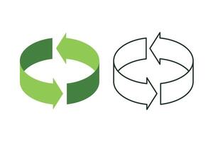 Circle Cycle Arrows 3D Style vector