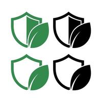 Leaf With Shield Set Of Four vector