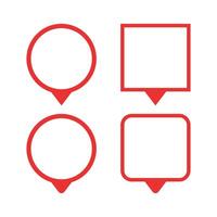 Location Pin Circle And Square Set Of Four vector