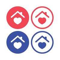 Roof Over Heart Circles Set vector