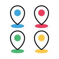 Outline Location Pins Multiple Colours vector