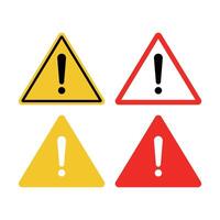 Warning Triangles Set Of Four vector