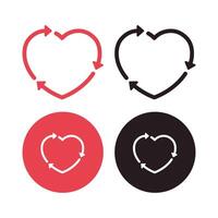 Heart Cycle Arrows Set Of Four vector