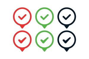 Location Pin Check Mark Set vector