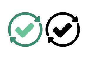 Circle Recycle Sign With Check Mark vector