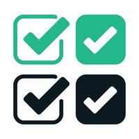 Check Mark Squares Set Of Four vector
