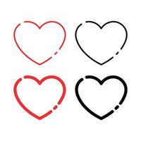 Split Line Style Hearts vector