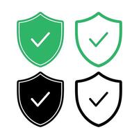 Check Mark Shield Set vector