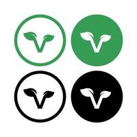 Vegan V Shape Circles Set vector