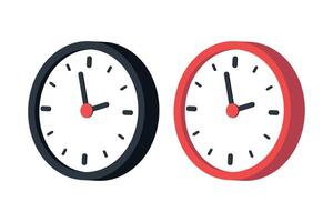 Clock 3D Style Set Of Two vector