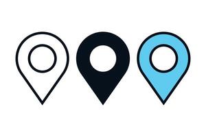 Location Pin Three Styles vector