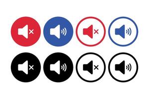 Mute And Unmute Circles Set vector